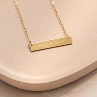 Image 4 of Zen & Zuri Gold Filled Engraved Bar Necklace - 2 Styles Available