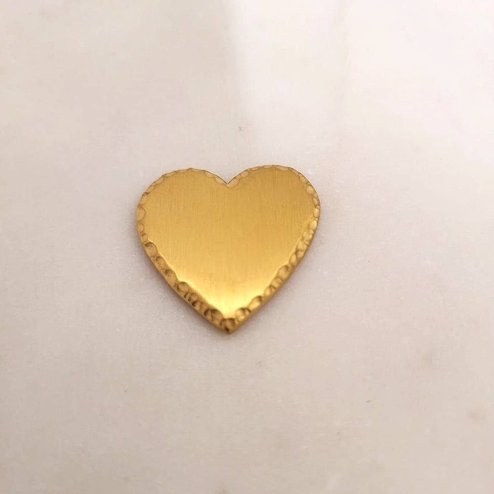 Image of 10 pcs/lot Heart Shape Pocket Hug Token Blanks (Hammered edges) for DIY Laser Engraving - Gold Color