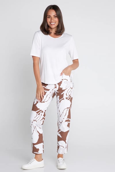 Image of Alessia Pants - white/brown