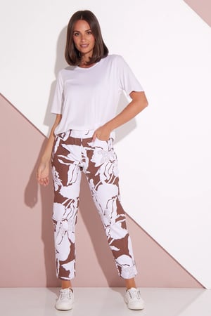 Image of Alessia Pants - white/brown