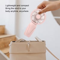 Image 5 of Portable Handheld Small Fan ABS Lightweight Cute Appearance USB Rechargeable Mini Fan For On Go Cool
