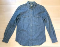 Image 1 of Aspesi indigo dyed denim snap button shirt, made in Italy, size L