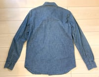 Image 6 of Aspesi indigo dyed denim snap button shirt, made in Italy, size L