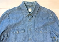 Image 2 of Aspesi indigo dyed denim snap button shirt, made in Italy, size L