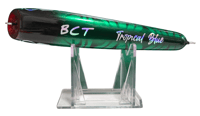Image 2 of 50g Green Top, Black Tiger Stripes, Silver Belly Diving Popper