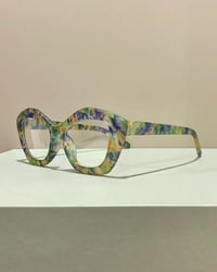 Image 1 of Green & Blue Floral Print Clear Frames