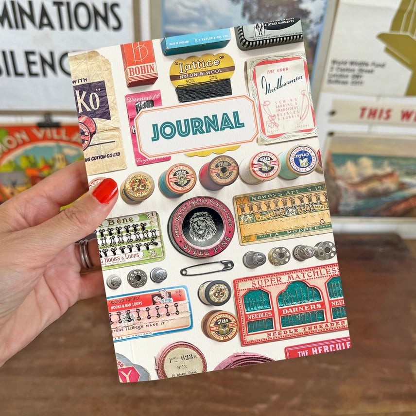 Image of Haberdashery Vintage Style Journal Recycled Papers