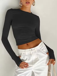 Image 1 of SleekFit Ruched Long-Sleeve Top