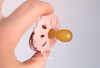 Image 4 of Newborn Pacifier - Latex Nipple - Flower