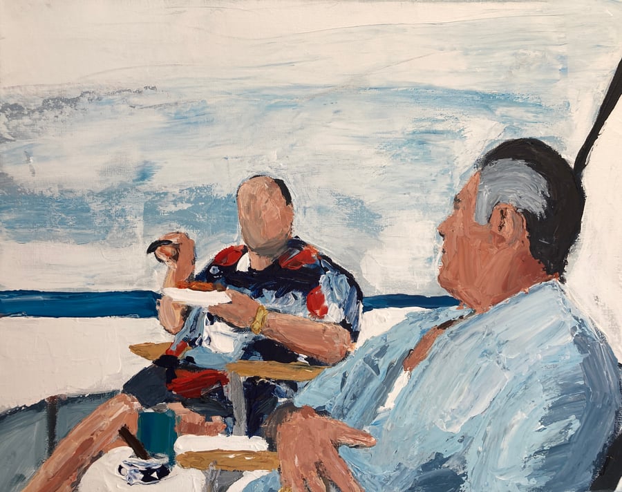Image of “Tony almost whacks Paulie”. Original on canvas