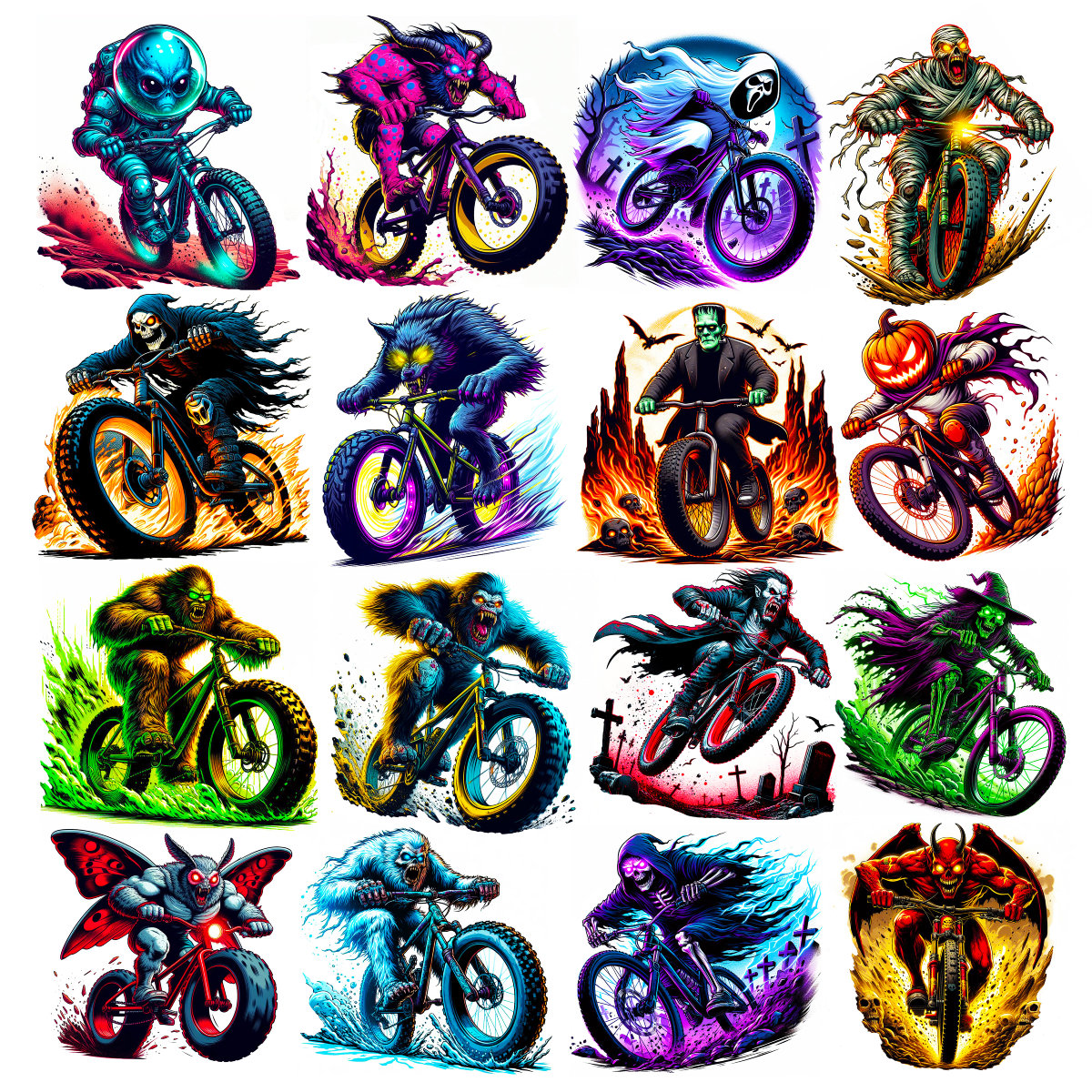 Bike Monster Mash Sticker Pack | Hizoku Cycles