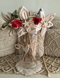 Image 2 of Custom created Memory Flowers created from a clients loved ones collection of beautiful doilies