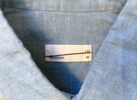 Image 3 of Lad Musician 2023ss multifabric indigo dyed denim chambray shirt, size 42 (S)