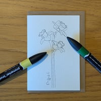 Image 4 of Multipack of 12 "paint your own" flower greeting cards