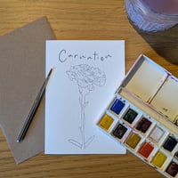 Image 2 of Multipack of 12 "paint your own" flower greeting cards