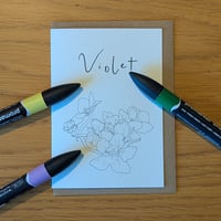 Image 3 of Multipack of 12 "paint your own" flower greeting cards