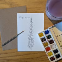 Image 8 of Multipack of 12 "paint your own" flower greeting cards