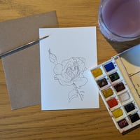 Image 7 of Multipack of 12 "paint your own" flower greeting cards