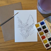Image 9 of Multipack of 12 "paint your own" flower greeting cards