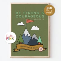 Personalised Mountains New Baby Print