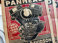 Image 2 of The Powerful Panhead Linocut Print FREE SHIPPING