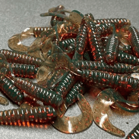 Image 2 of 2" Curly Tail Motor Oil Red Grub