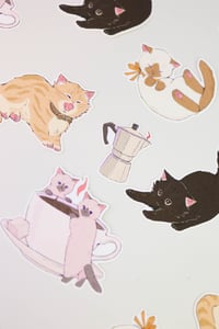 Image 4 of Coffee cats sticker set