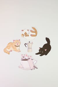 Image 5 of Coffee cats sticker set