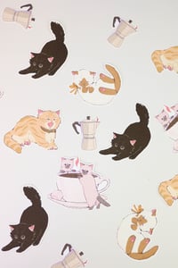 Image 2 of Coffee cats sticker set