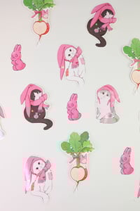 Image 2 of Radish cats sticker set