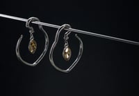 Image 3 of Ear Hangers - Stainless Steel 316L - Blue/Yellow Glass