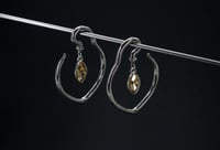 Image 4 of Ear Hangers - Stainless Steel 316L - Blue/Yellow Glass