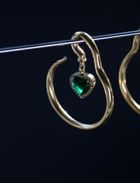 Image 4 of Princess Heart Hangers - Stainless Steel 316L - 4mm - Gold - Gauges - Tunnels - Plugs - Ear Weights