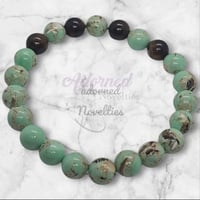 Image 3 of ANA826077 - Turquoises Howlite-Green Stone & Brown Tiger Eyes 10mm