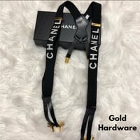 Black Suspenders Gold Hardware (1 left)