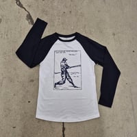 Image 1 of Raymond Pettibon "Play Ball!" navy baseball shirt
