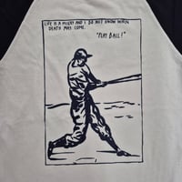 Image 3 of Raymond Pettibon "Play Ball!" navy baseball shirt