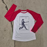 Image 1 of Raymond Pettibon "Play Ball!" red baseball shirts
