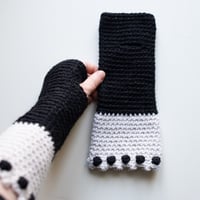 Image 1 of Wrist Worms, Black & white with black dots - M/L