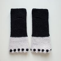 Image 2 of Wrist Worms, Black with white dots - M/L