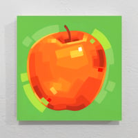 Orange Apple - Original Painting, 8" x 8"