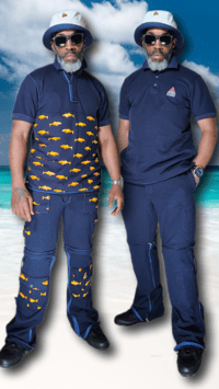 Image 1 of Navy Reversible/Convertible Nautical Polo Set 