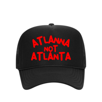 Image 1 of AtlannaNotAtlanta Trucker (Black & Red) 