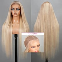 Image 4 of Luxury 13x4 HD Lace Wig - P10/613 Human Hair  Body waves or Straight