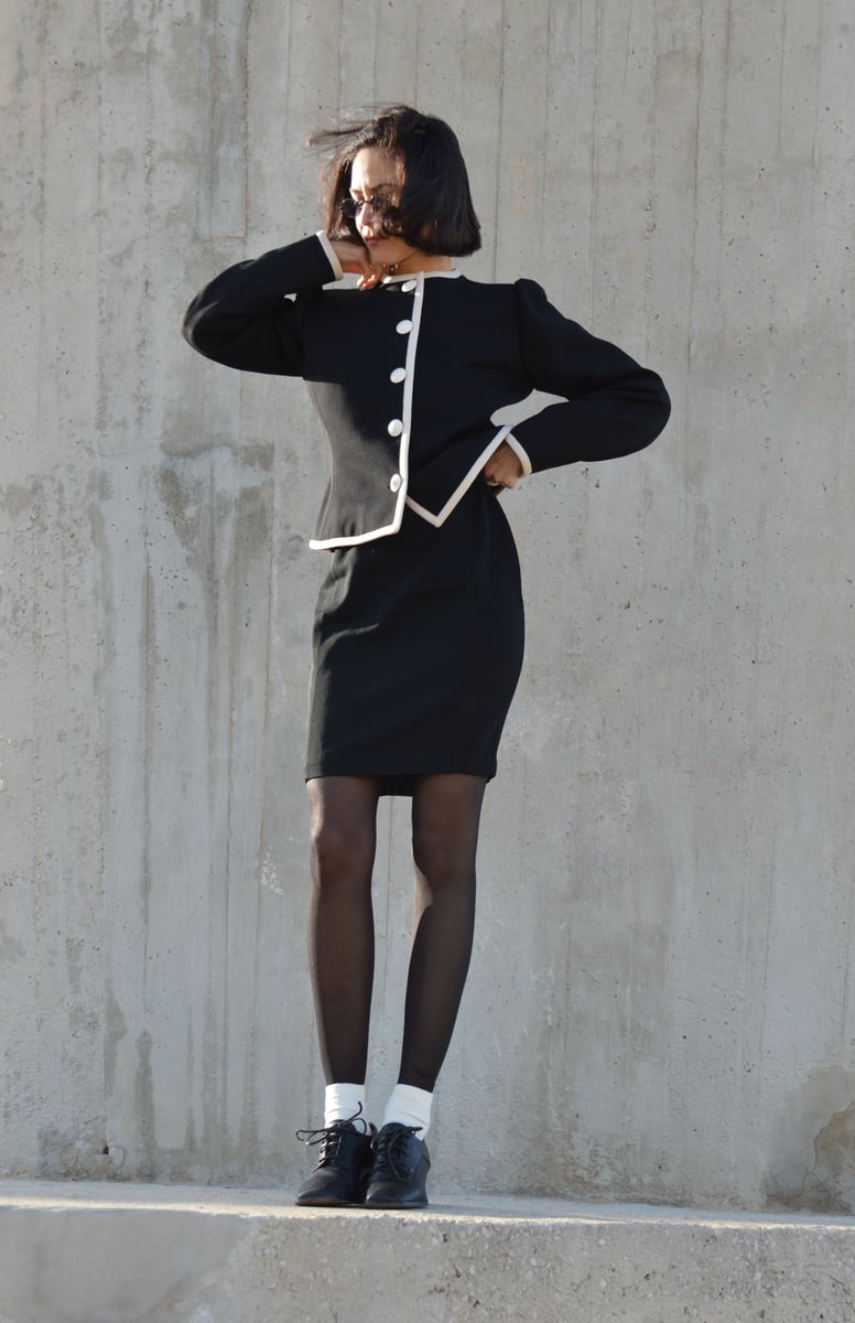 Documented Fall 1990 Yves Saint Laurent Cashmere Jacket w Leather Braid Closures