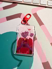 Image 2 of Lamb Portrait Epoxy Keychain | Cult of the Lamb