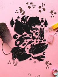 Image 2 of Mothman Silhouette Vinyl Sticker Set