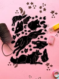 Image 2 of Wolves Silhouette Vinyl Sticker Set