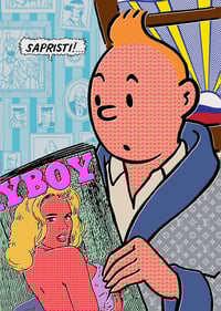 Image 1 of Tintin reading adult magazines