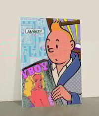 Image 2 of Tintin reading adult magazines